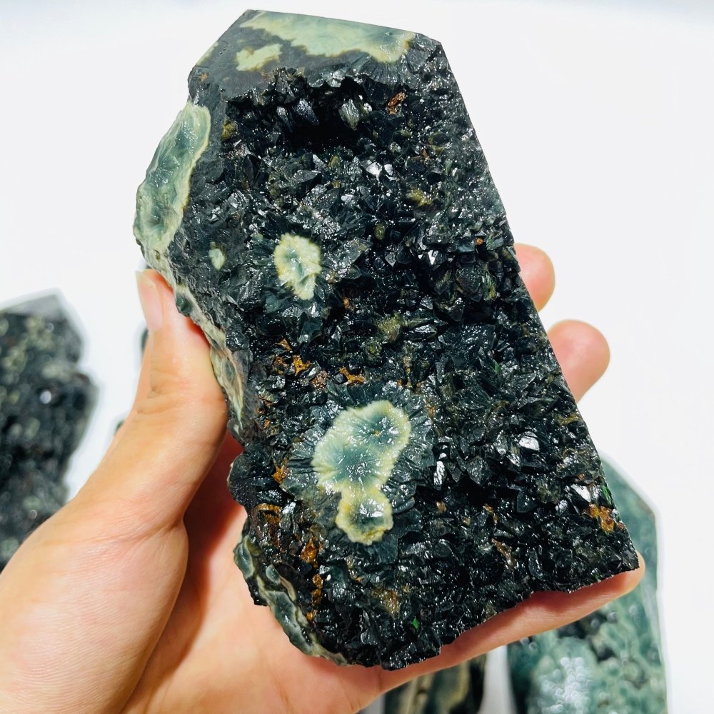 10 Pieces Green Sea Jasper Druzy Points -Wholesale Crystals