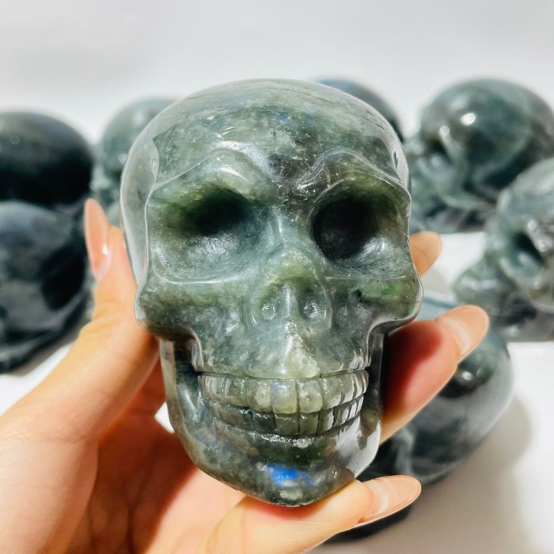 10 Pieces Labradorite Skull Carving - Wholesale Crystals