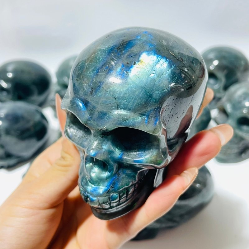 10 Pieces Labradorite Skull Carving - Wholesale Crystals