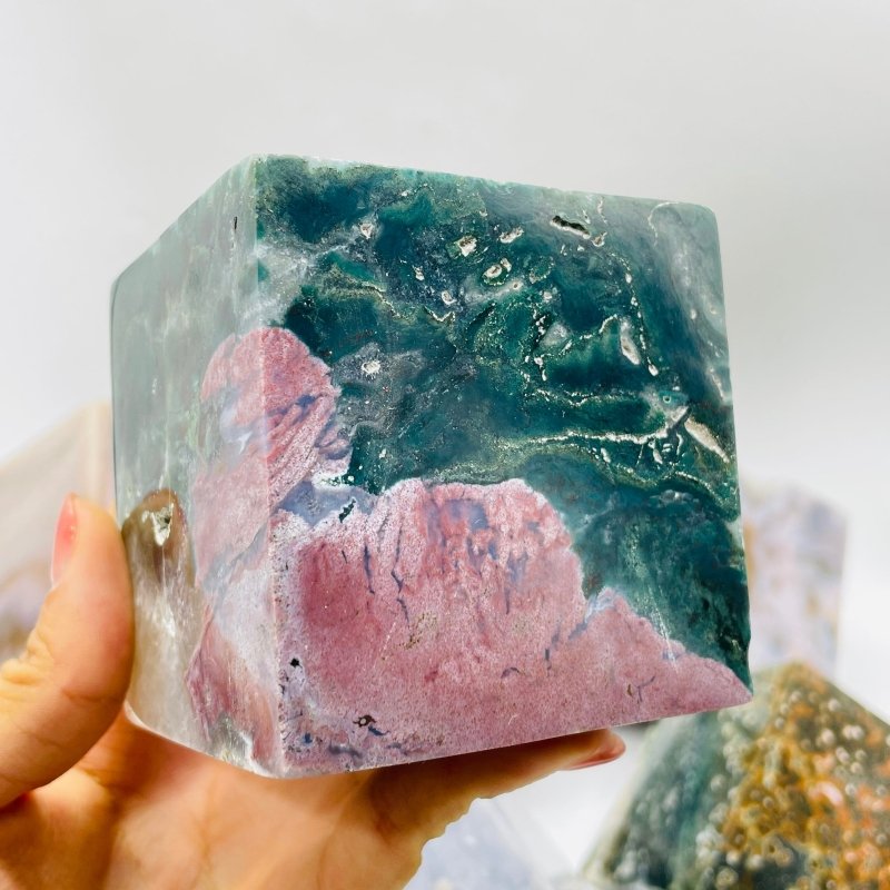 9 Pieces Large Beautiful Ocean Jasper Stand Cube -Wholesale Crystals