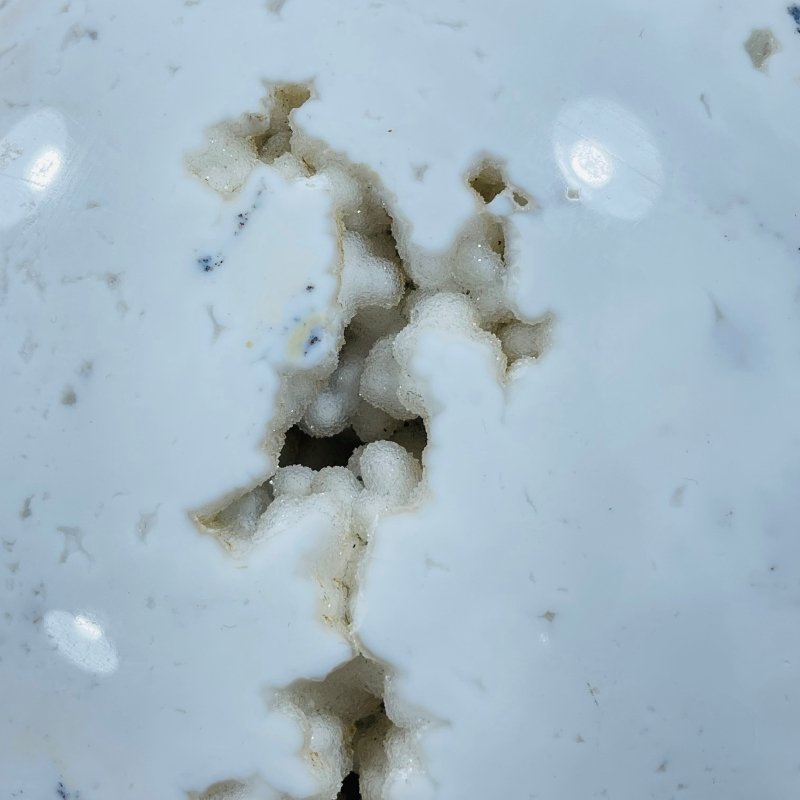 10.2inch Large White Rhyolite Geode Sphere - Wholesale Crystals