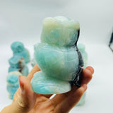 11 Pieces Caribbean Calcite Owl Carving -Wholesale Crystals