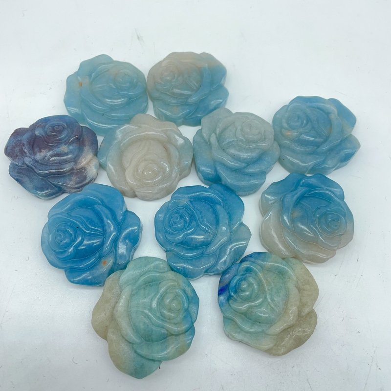 11 Pieces Trolleite Rose Flower Crystal Carving -Wholesale Crystals