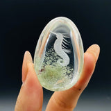 12 Pieces Beautiful Seahorse Garden Quartz Inner Scene Carving - Wholesale Crystals