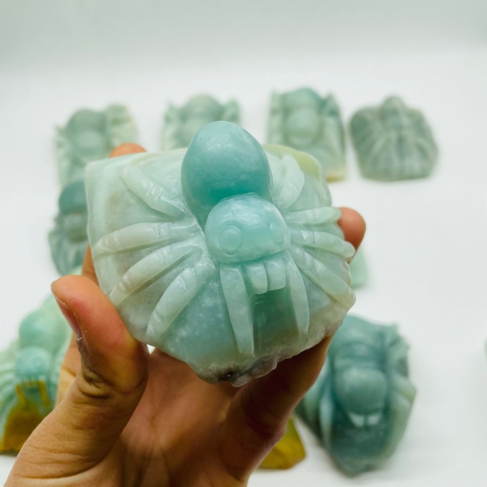 12 Pieces Caribbean Calcite Spider Carving -Wholesale Crystals