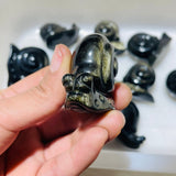 12 Pieces Gold Sheen Obsidian Snails Carving -Wholesale Crystals