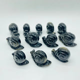12 Pieces Gold Sheen Obsidian Snails Carving -Wholesale Crystals