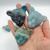 12 Pieces Trolleite Stone Leopard Head Crystal Carving -Wholesale Crystals