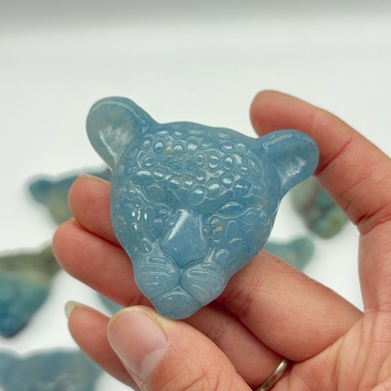 12 Pieces Trolleite Stone Leopard Head Crystal Carving -Wholesale Crystals