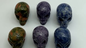 Lepidolite Unakite Blue Dot Alien Ghost Skull Wholesale -Wholesale Crystals