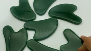 Green Smelting Stone Quartz Gua Sha Facial Tool Green Smelting Stone Quartz Guasha Board for SPA Wholesale -Wholesale Crystals