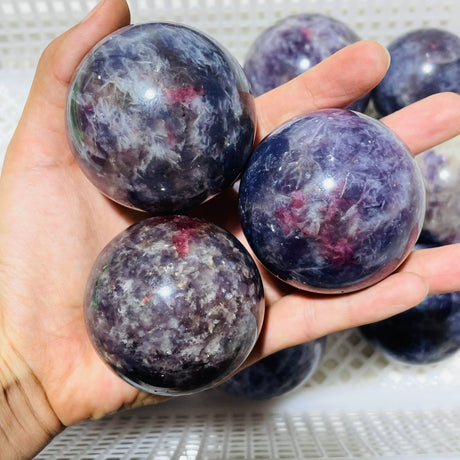 13 Pieces Beautiful Unicorn Stone Spheres -Wholesale Crystals