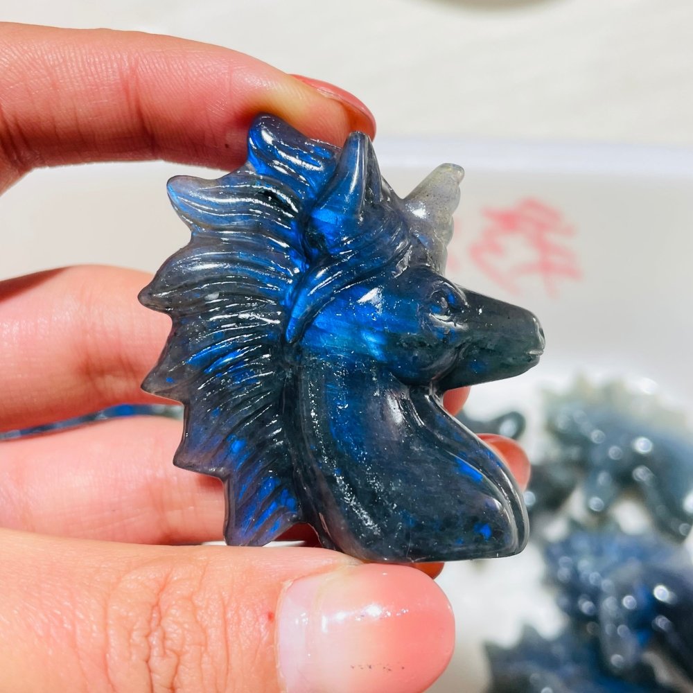 13 Pieces High Quality Labradorite Unicorn Carving -Wholesale Crystals