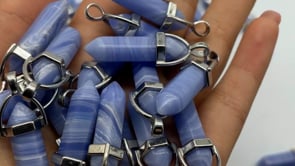 Blue Lace Agate Double Point Pendant Wholesale -Wholesale Crystals