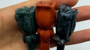 Moss Agate Red Jasper Rose Flower Carved Wholesale -Wholesale Crystals