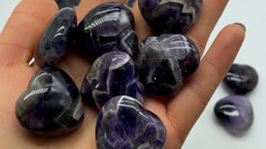 Chevron Amethyst Heart 1.2in(3cm) Wholesale -Wholesale Crystals