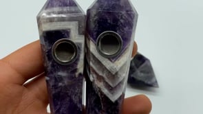 Amethyst Chevron Smoky Pipes Wholesale -Wholesale Crystals