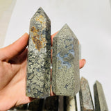 14 Pieces Natural Pyrite Flowers Mixed Agate Tower Point -Wholesale Crystals