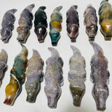 14 Pieces Ocean Jasper Crocodile Carving -Wholesale Crystals