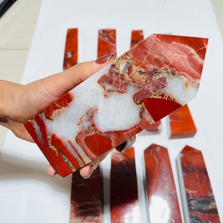 14 Pieces Red Jasper Tower Points -Wholesale Crystals