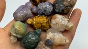 Mini Tortoise turtle Moss Agate&Caribbean Chevron Amethyst Carving Animals Wholesale -Wholesale Crystals