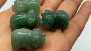 Opalite& Aventurine Mini Pig Carving Animal Wholesale -Wholesale Crystals