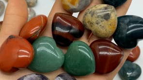 5 Types 1.2in(3cm) Heart Ocean Jasper&Aventurine Chevron Amethyst Wholesale -Wholesale Crystals