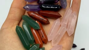 4Types Mini Double Point DIY Amethyst&Rose Quartz Red Jasper Wholesale -Wholesale Crystals