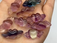 Mini Fluorite Heart Wing Carving Wholesale -Wholesale Crystals