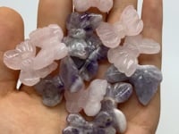 Mini Butterfly Chevron Amethyst & Rose Quartz Carving Animal Wholesale -Wholesale Crystals