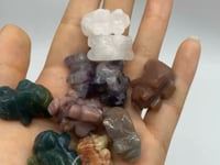 Mini Flying Pig Carving Animal Clear Quartz&Moss Agate Wholesale -Wholesale Crystals