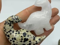 Clear Quartz & Dalmatian Jasper Dinosaur Carving Animals Wholesale -Wholesale Crystals