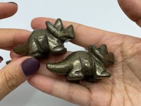 Pyrite Three Horns Dinosaur Carving Wholesale