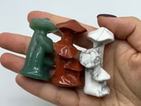 Howlite&Red Jasper Aventurine Mushroom Tree Carving Wholesale