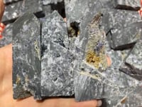 Black Sphalerite Geode Quartz Mixed Purple Fluorite Four-Sided Tower Point Wholesale