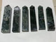 6 Pieces Large Moss Agate Four-Sided Tower Points