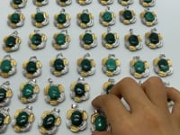 42 Pieces Malachite Charm Pendants -Wholesale Crystals