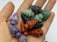 Mini Christmas Tree Carving Wholesale Green Aventurine Lepidolite -Wholesale Crystals