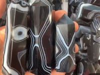 Black Agate Stripe Tower Points Crystal Wholesale -Wholesale Crystals