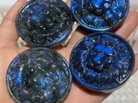 4Pieces High Quality Labradorite Lion Head Carving