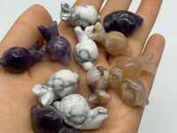 4 Types Mini Snail Carving Crystal Wholesale Howlite & Chevron Amethyst Sakura Agate -Wholesale Crystals