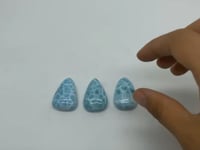 3 Pieces High Quality Larimar Waterdrop Shape Pendant Dominican Republic Larimar