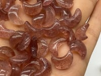 99 Pieces High Quality Mini Strawberry Quartz Moon DIY Pendant -Wholesale Crystals