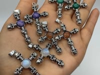4 Types Skull Cross Pendant Wholesale Charoite Sunstone Malachite Moonstone -Wholesale Crystals