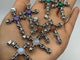 4 Types Skull Cross Pendant Wholesale Charoite Sunstone Malachite Moonstone -Wholesale Crystals