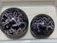 2 Pieces Large Chevron Amethyst Sphere -Wholesale Crystals