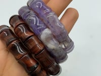 Chevron Amethyst & Red Tiger Eye Bracelet Crystal Wholesale -Wholesale Crystals
