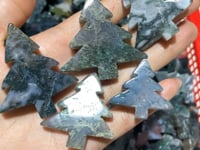 Beautiful Moss Agate Pine Tree Christmas Tree Carving Wholesale -Wholesale Crystals
