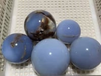 5 Pieces Blue Chalcedony Spheres -Wholesale Crystals