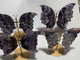 4 Pairs High Quality Large Chevron Amethyst Butterfly Carving With Stand -Wholesale Crystals